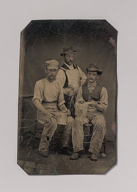 Unknown, [Three Painters with Brushes and Paint Cans]