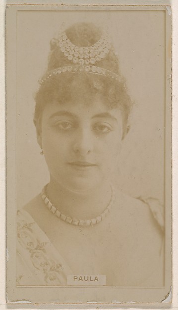 Kinney Brothers Tobacco Company, Miss Paula, from the Actresses series (N245) issued by Kinney Brothers to promote Sweet Caporal Cigarettes