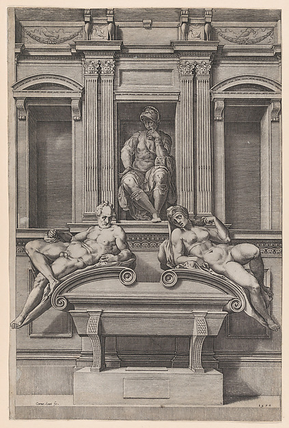 Cornelis Cort, The Tomb of Lorenzo de' Medici from The Tombs of the Medici
