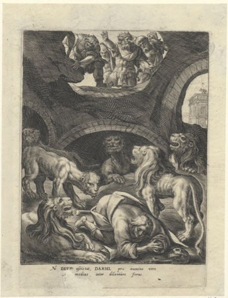 Passe, Crispijn van de, (approximately 1565-1637), (printmaker), Triumphus Martyrum: Daniel in the lions' den