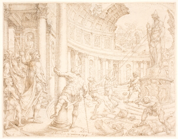 Maarten van Heemskerck, Josias befaler, at stenstøtterne af Astarte, Kemosj og Milkom skal nedbrydes og omhugges