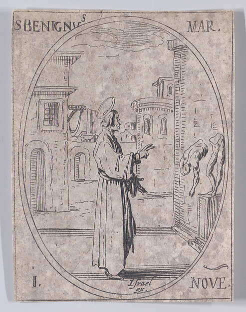 Jacques Callot, S. Béninge, martyr (St. Benignus, Martyr), from November 1st, from "Les Images De Tous Les Saincts et Saintes de L'Année" (Images of All of the Saints and Religious Events of the Year)