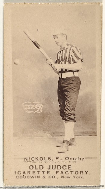 Goodwin & Company, Charles Augustus "Kid" Nichols, Pitcher, Omaha Omahogs/ Lambs, from the Old Judge series (N172) for Old Judge Cigarettes