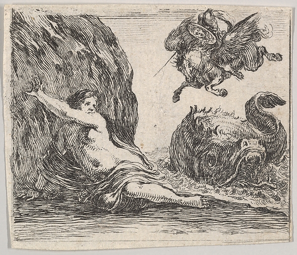 Stefano della Bella, Perseus and Andromeda, from "Game of Mythology" (Jeu de la Mythologie)