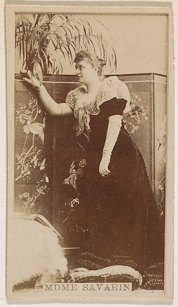 Kinney Brothers Tobacco Company, Mdme Savarin, from the Actresses series (N245) issued by Kinney Brothers to promote Sweet Caporal Cigarettes