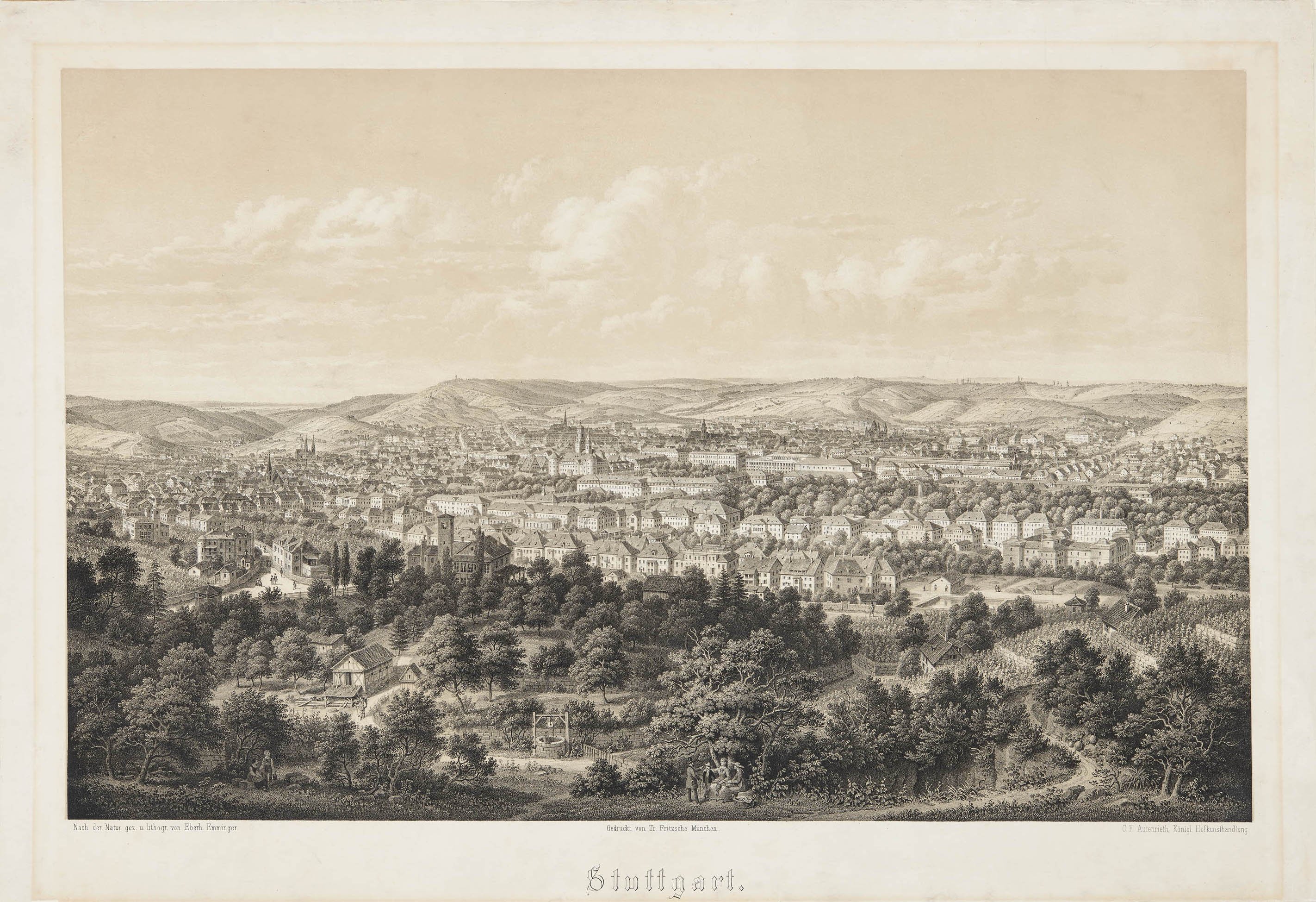 Eberhard Emminger, "Stuttgart" - Gesamtansicht von der Uhlandshöhe aus