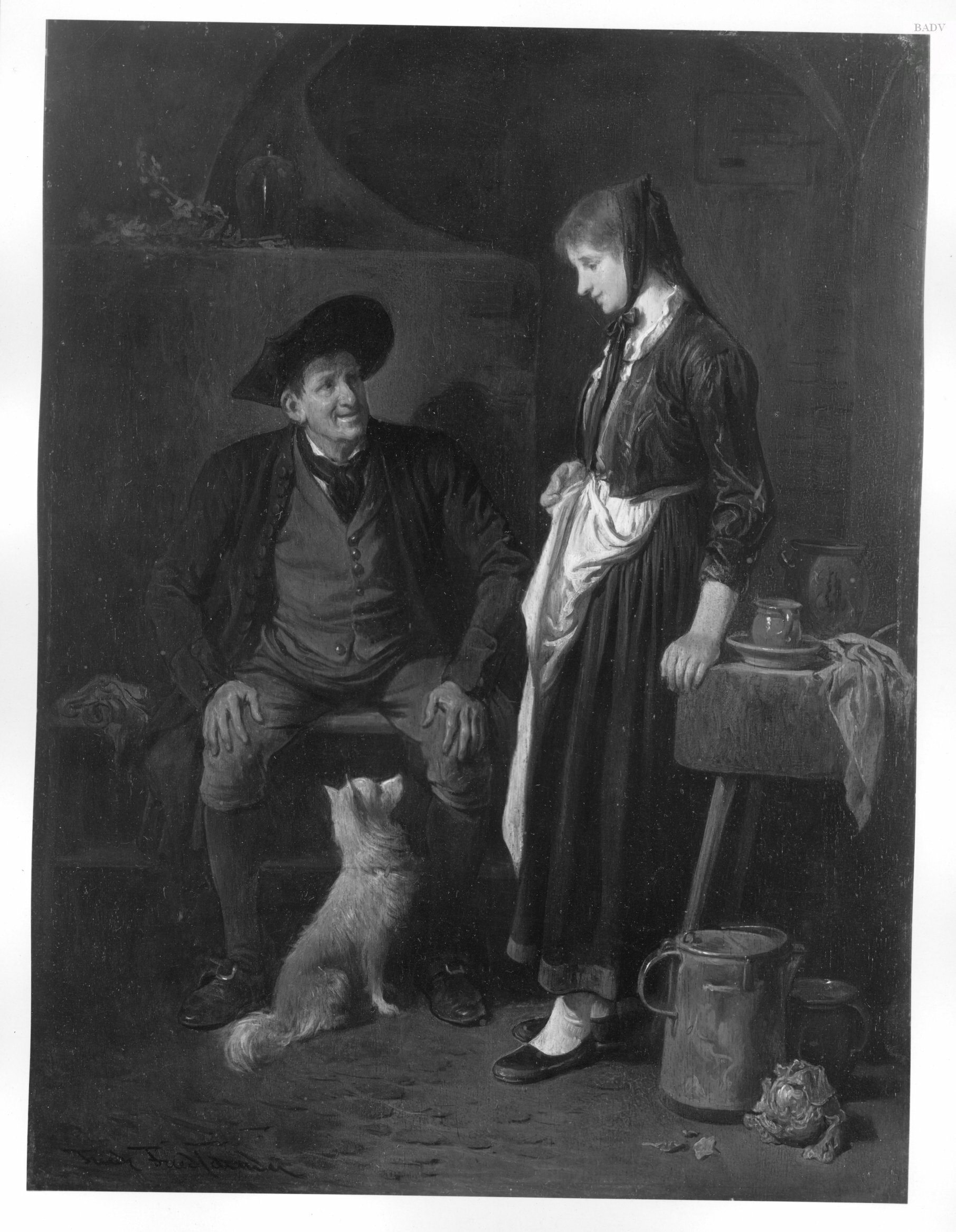 Friedrich Friedländer, Bauernpaar mit Hund