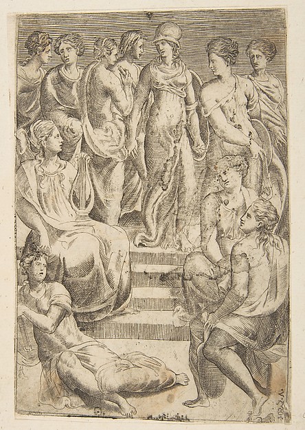 Giulio Bonasone, Minerva and the Arts and Sciences