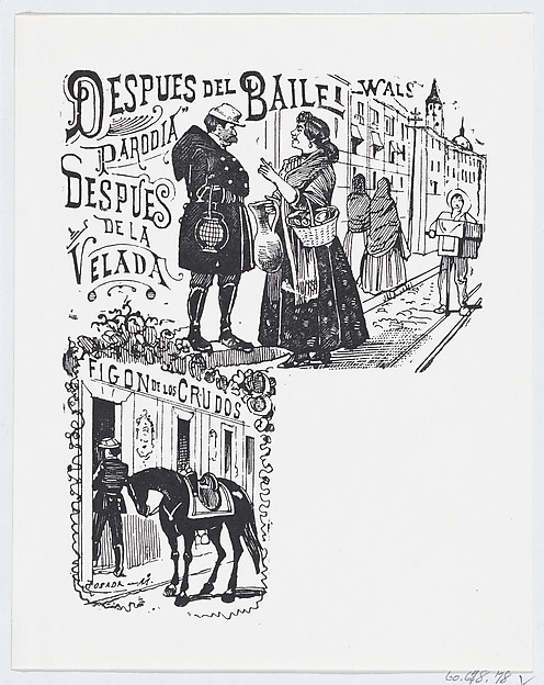 José Guadalupe Posada, A man and woman speaking on the street