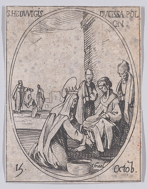 Jacques Callot, Ste. Edwige, Duchesse de Pologne (St. Hedwig, Duchess of Poland), October 15th, from "Les Images De Tous Les Saincts et Saintes de L'Année" (Images of All of the Saints and Religious Events of the Year)