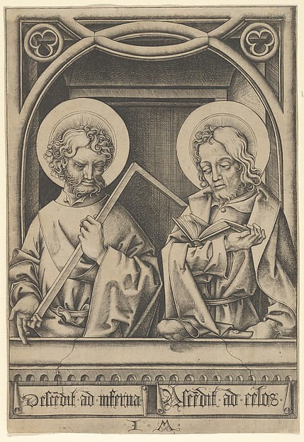 Israhel van Meckenem, Saints Thomas and James the Lesser, from The Apostles