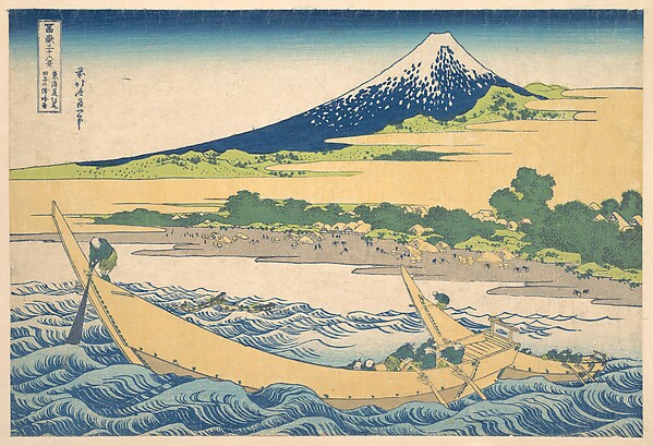Katsushika Hokusai, Tago Bay near Ejiri on the Tōkaidō (Tōkaidō Ejiri Tago no ura ryaku zu), from the series Thirty-six Views of Mount Fuji (Fugaku sanjūrokkei)
