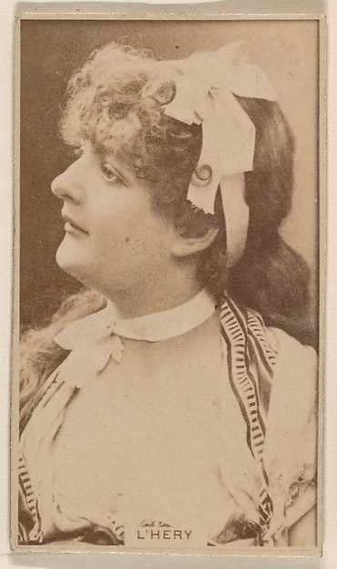 Kinney Brothers Tobacco Company, Miss L'Hery, from the Actresses series (N245) issued by Kinney Brothers to promote Sweet Caporal Cigarettes