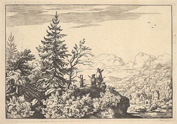 Allart van Everdingen, Two Men on a Rock Terrace