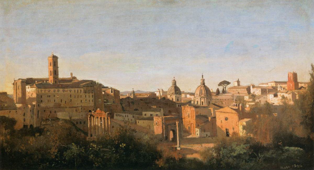 Jean-Baptiste Camille Corot, The Forum Seen from the Farnese Gardens