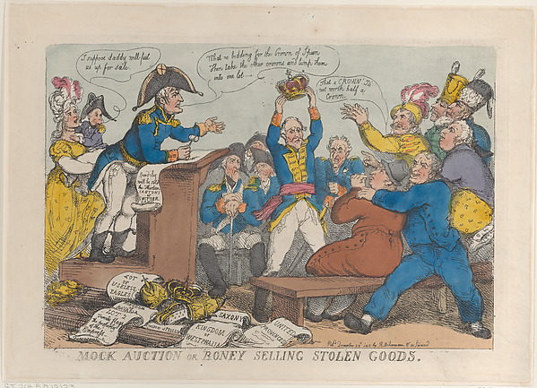 Thomas Rowlandson, Mock Auction or Boney Selling Stolen Goods