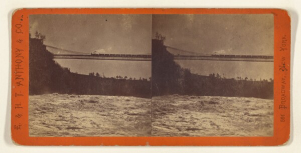 Edward and Henry T. Anthony & Co., View of the old Suspension Bridge and Rapids.