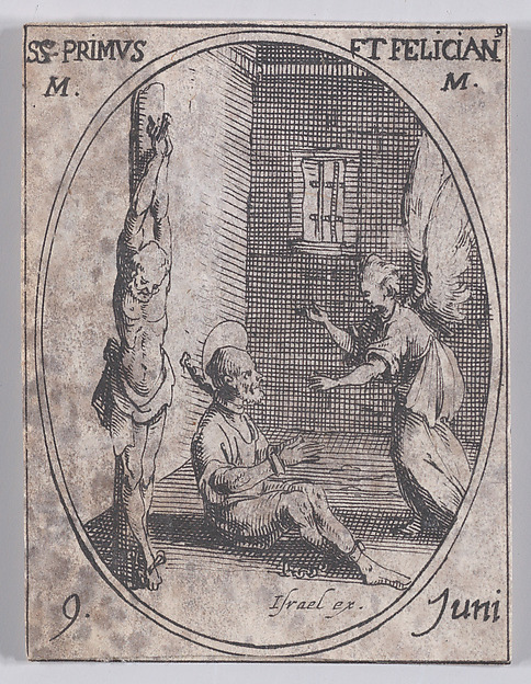 Jacques Callot, S. Prime et S. Félicien, martyrs (St. Primus and St. Felician, Martyrs), June 9th, from "Les Images De Tous Les Saincts et Saintes de L'Année" (Images of All of the Saints and Religious Events of the Year)