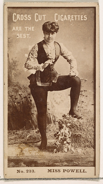 W. Duke, Sons & Co., Card Number 233, Miss Powell, from the Actors and Actresses series (N145-2) issued by Duke Sons & Co. to promote Cross Cut Cigarettes