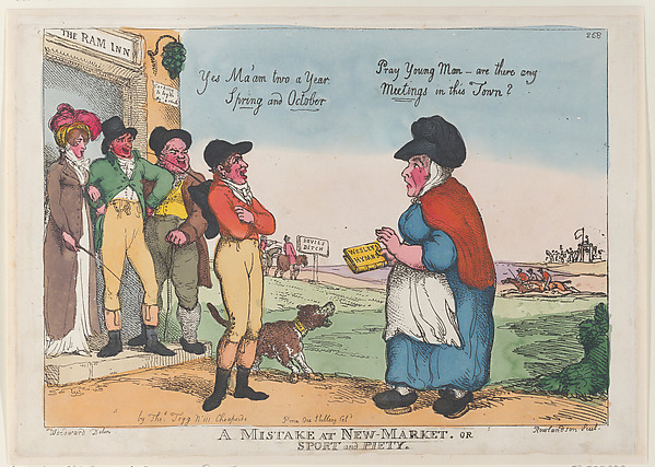 Thomas Rowlandson, A Mistake at New Market, or Sport and Piety