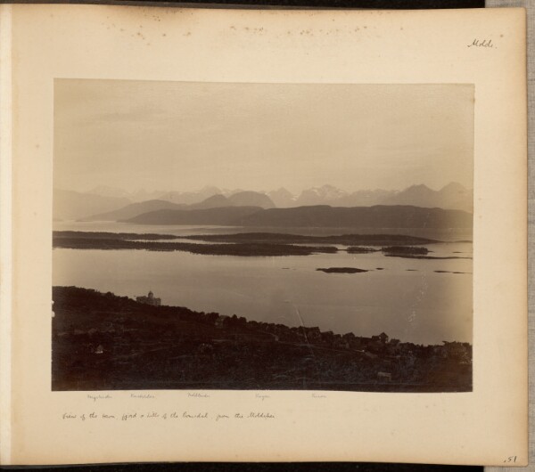Unknown, View of the town, fjord and hills of the Romsdal