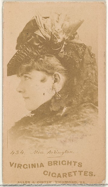 Allen & Ginter, Card 434, Miss Arlington, from the Actors and Actresses series (N45, Type 1) for Virginia Brights Cigarettes