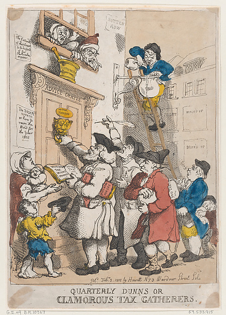 Thomas Rowlandson, Quarterly Dunns, or Clamorous Tax Gatherers