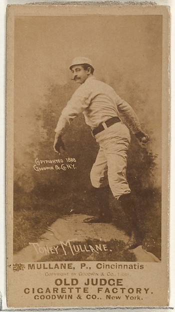 Goodwin & Company, Anthony John "Tony" Mullane, Pitcher, Cincinnati, from the Old Judge series (N172) for Old Judge Cigarettes