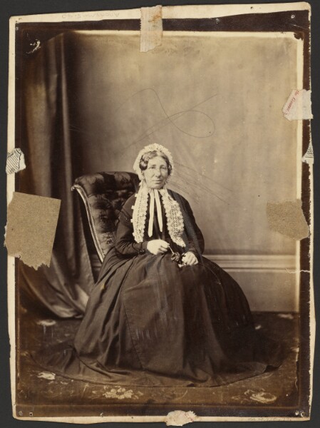 Unknown, [Seated woman in bonnet]