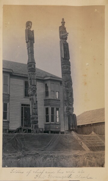 Unknown, [Memorials to Native American leader and his wife, Fort Wrangell, Alaska]