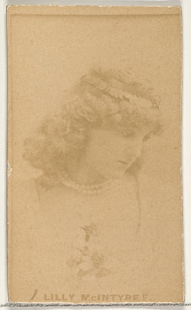 Allen & Ginter, Lilly McIntyre, from the Actors and Actresses series (N45, Type 1) for Virginia Brights Cigarettes