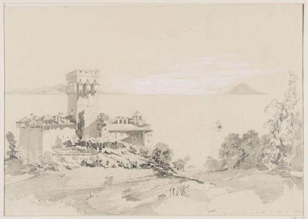 Unknown, Stavronikéta, on the E. side of Athos; Is of Thasos &amp; Samothrace in the distance