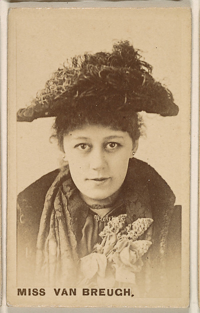 Kinney Brothers Tobacco Company, Miss Van Breugh, from the Actresses series (N246), Type 1, issued by Kinney Brothers to promote Sporting Extra Cigarettes