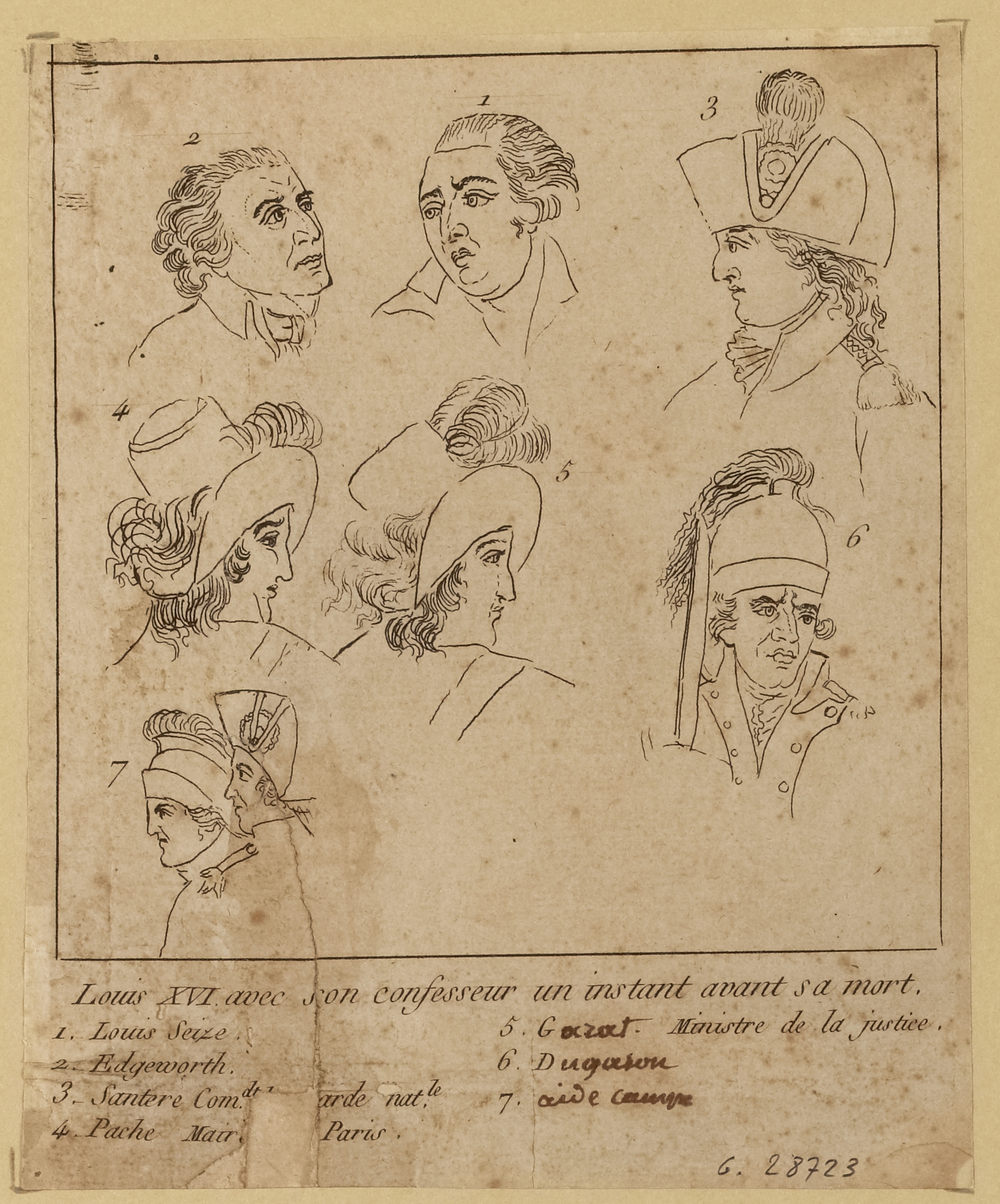 Anonyme, Louis XVI avec son confesseur un instant avant sa mort.