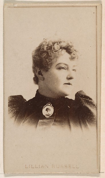 Kinney Brothers Tobacco Company, Lillian Russell, from the Actresses series (N245) issued by Kinney Brothers to promote Sweet Caporal Cigarettes