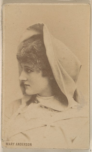 Kinney Brothers Tobacco Company, Mary Anderson, from the Actresses series (N246), Type 1, issued by Kinney Brothers to promote Sporting Extra Cigarettes