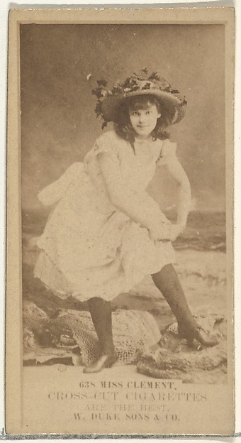 W. Duke, Sons & Co., Card Number 638, Miss Clement, from the Actors and Actresses series (N145-3) issued by Duke Sons & Co. to promote Cross Cut Cigarettes