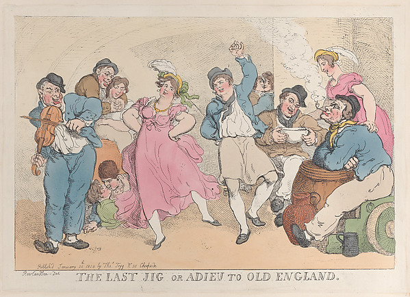 Thomas Rowlandson, The Last Jig or Adieu to Old England