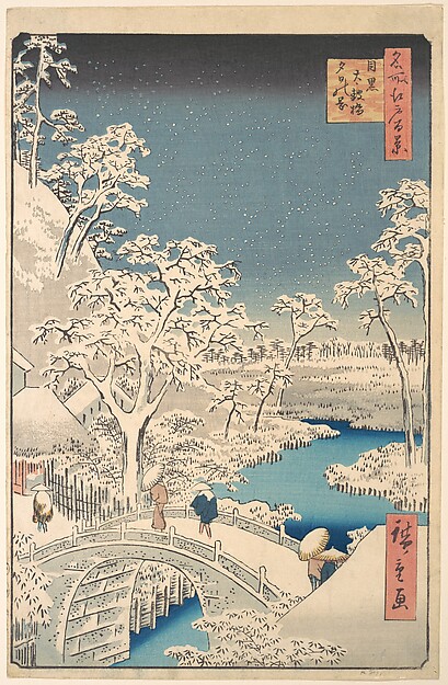 Utagawa Hiroshige, The Taiko (Drum) Bridge and the Yuhi Mound at Meguro
