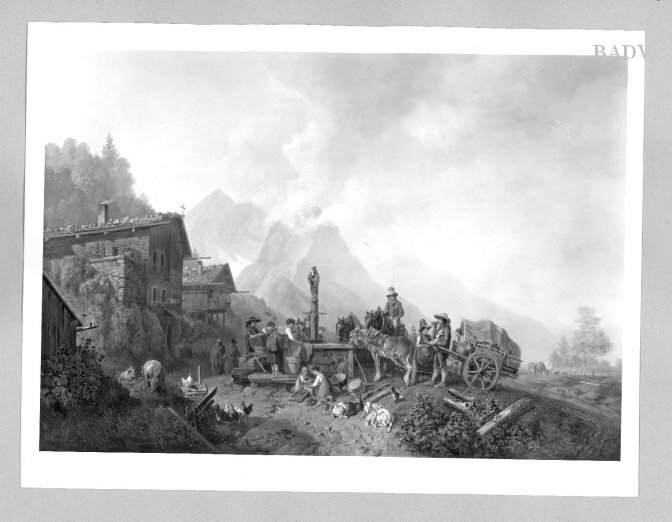 Heinrich Bürkel, scene in the mountains