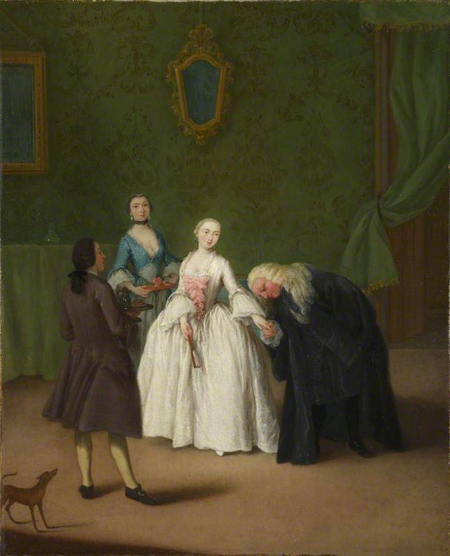 Pietro Longhi, A Nobleman kissing a Lady