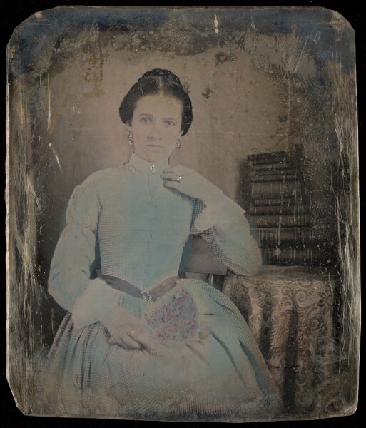 Unknown, [Portrait of a Seated Woman with Flowers]