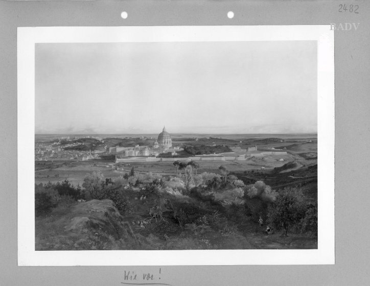 Friedrich Loos, Panorama von Rom, fünfteilig
