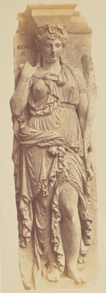 Édouard Baldus, [Caryatid by Eugène Louis Lequesne, Decoration of the Louvre, Paris]