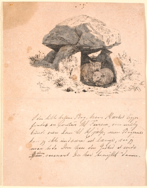 Johan Thomas Lundbye, Lammene. Illustration til Kaalunds "Fabler for Børn". Se kommentar fra arkkatalog.