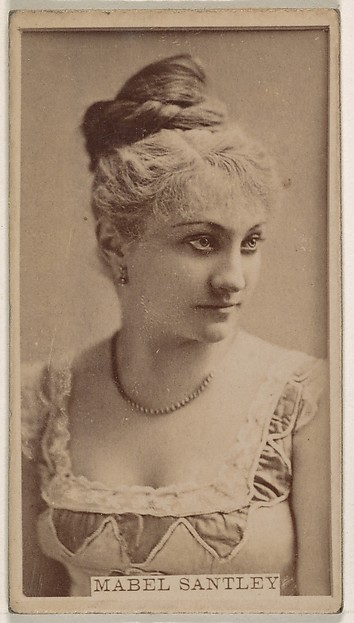 Kinney Brothers Tobacco Company, Mabel Santley, from the Actresses series (N245) issued by Kinney Brothers to promote Sweet Caporal Cigarettes