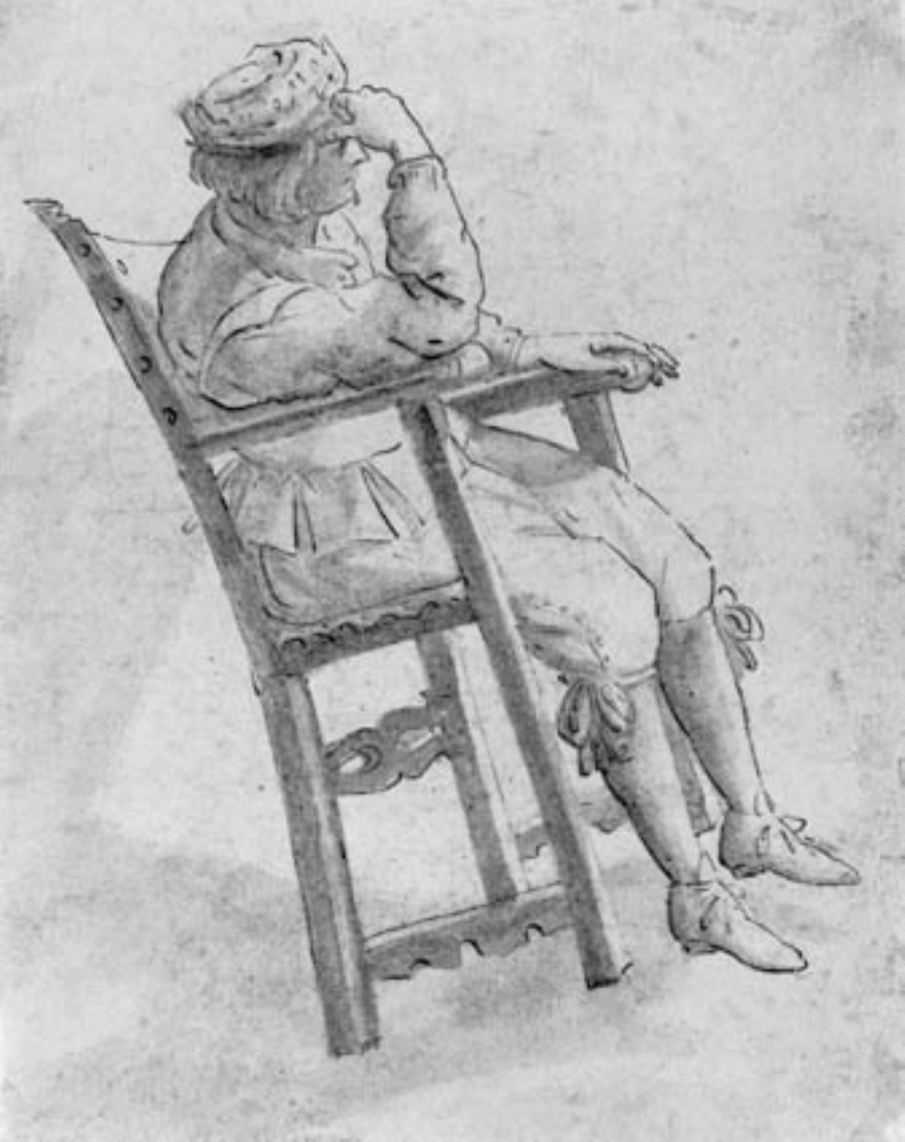 Jacopo da Empoli, Ung mand, der hviler hovedet i sin højre hånd, vippende på en stol