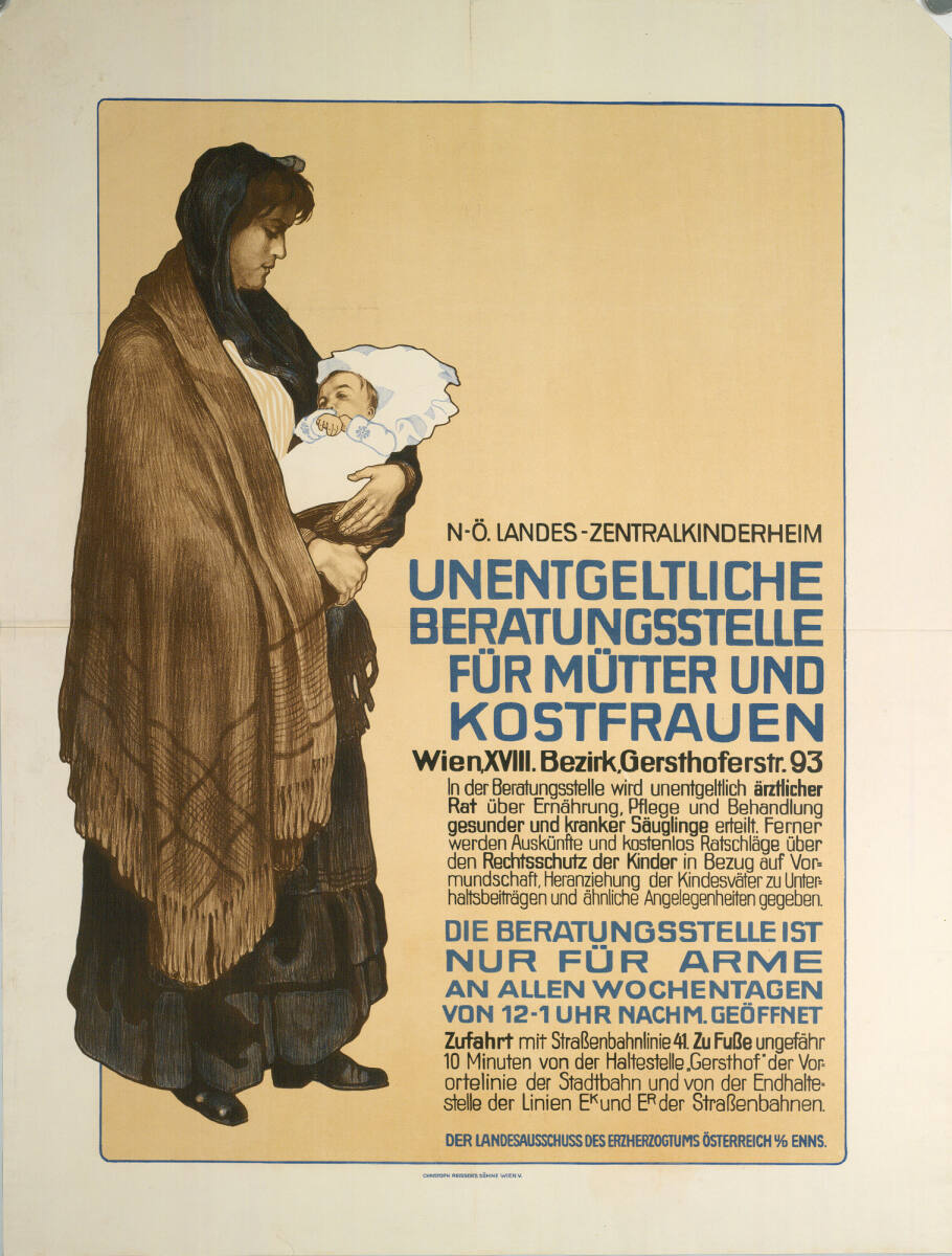 Anonym, N-Ö. LANDES-ZENTRALKINDERHEIM; UNENTGELTLICHE BERATUNGSSTELLE FÜR MÜTTER UND KOSTFRAUEN; Wien XVIII. Bezirk, Gersthoferstr. 93