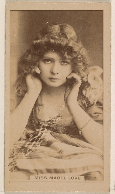 Kinney Brothers Tobacco Company, Miss Mabel Love, from the Actresses series (N245) issued by Kinney Brothers to promote Sweet Caporal Cigarettes