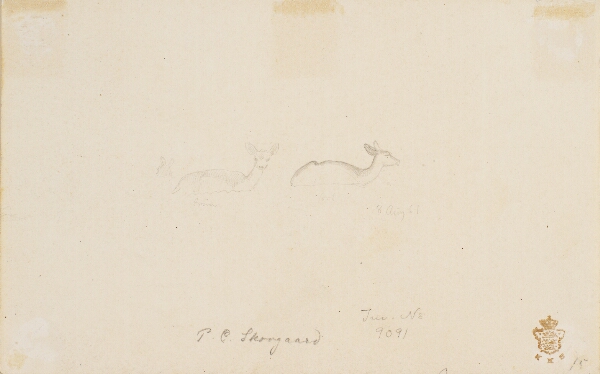 P.C. Skovgaard, Rids af to liggende dådyr.